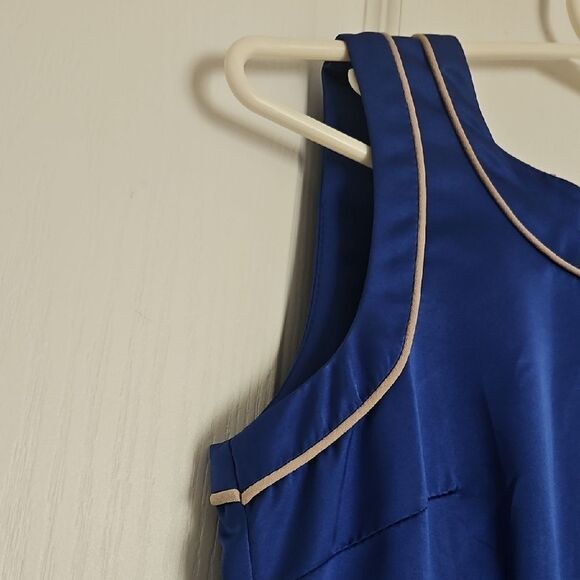 Royal Blue Fit and Flare Midi Dress for Wedding Guest - Picture 8 of 16